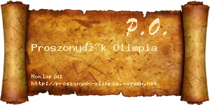 Proszonyák Olimpia névjegykártya